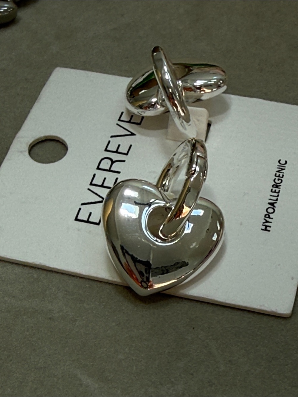 Evereve Silver Heart Bracelet with Matching Heart Earrings - Picture 6 of 7